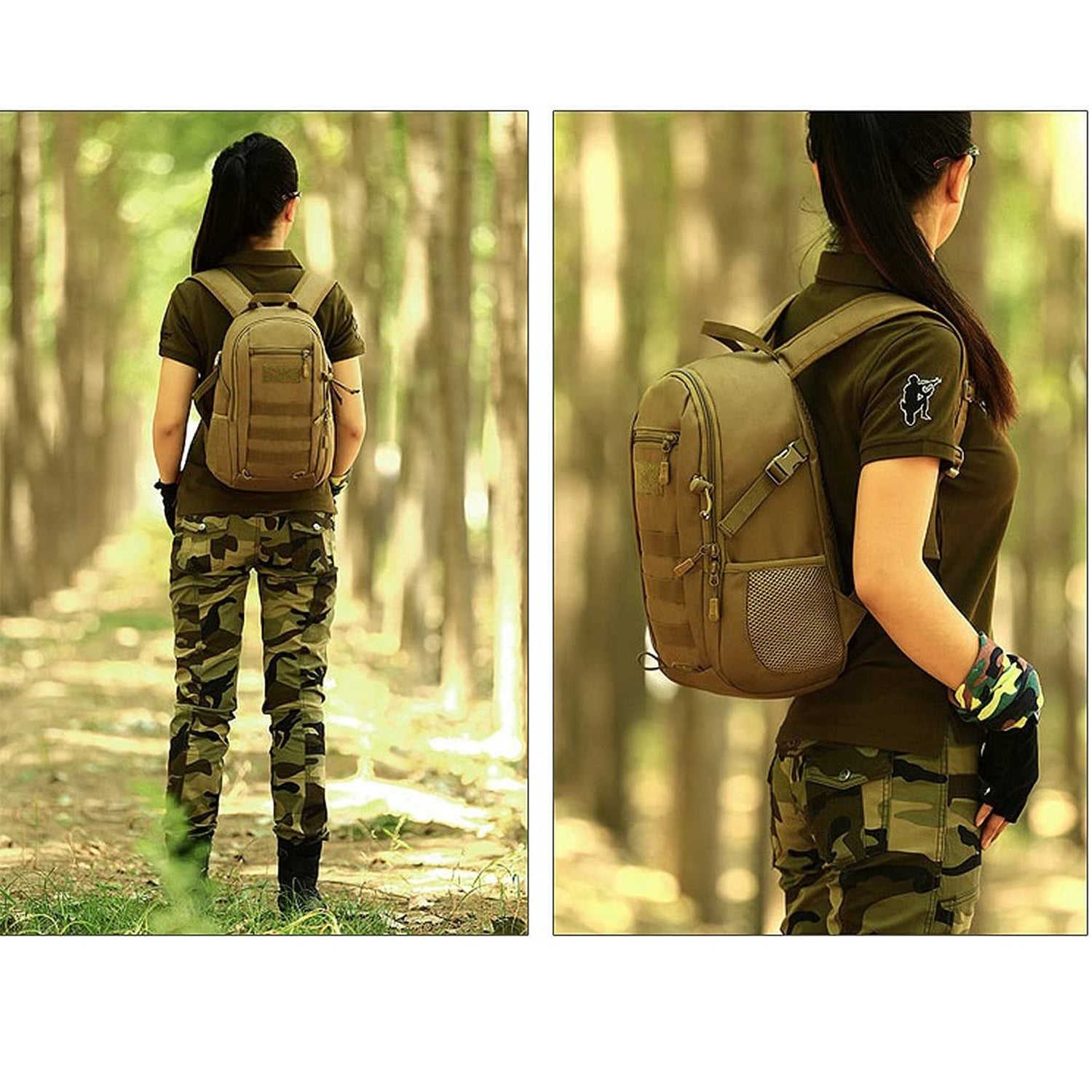 HARDLAND Small Tactical Backpack Mini 12L Daypack, Black / 9.8W x 14.6H x 4.7D