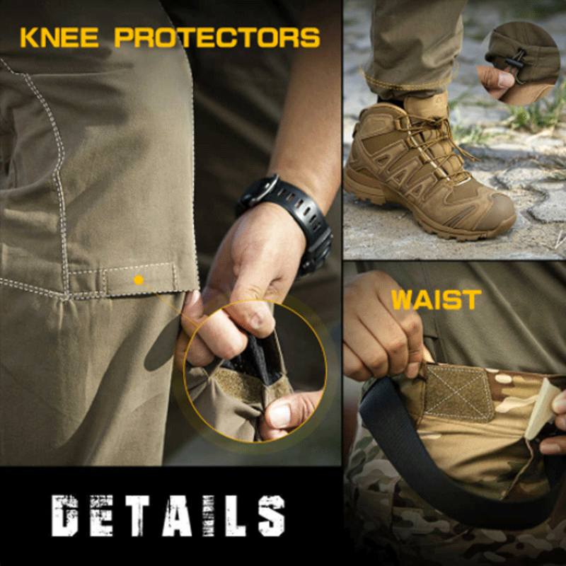 Men's Tactical Pants Cargo Work Pants Kneepad, Foot Adjustable Design for  Picnic, Fishing, Hiking, Hiking (Color : Gray, Size : Medium)
