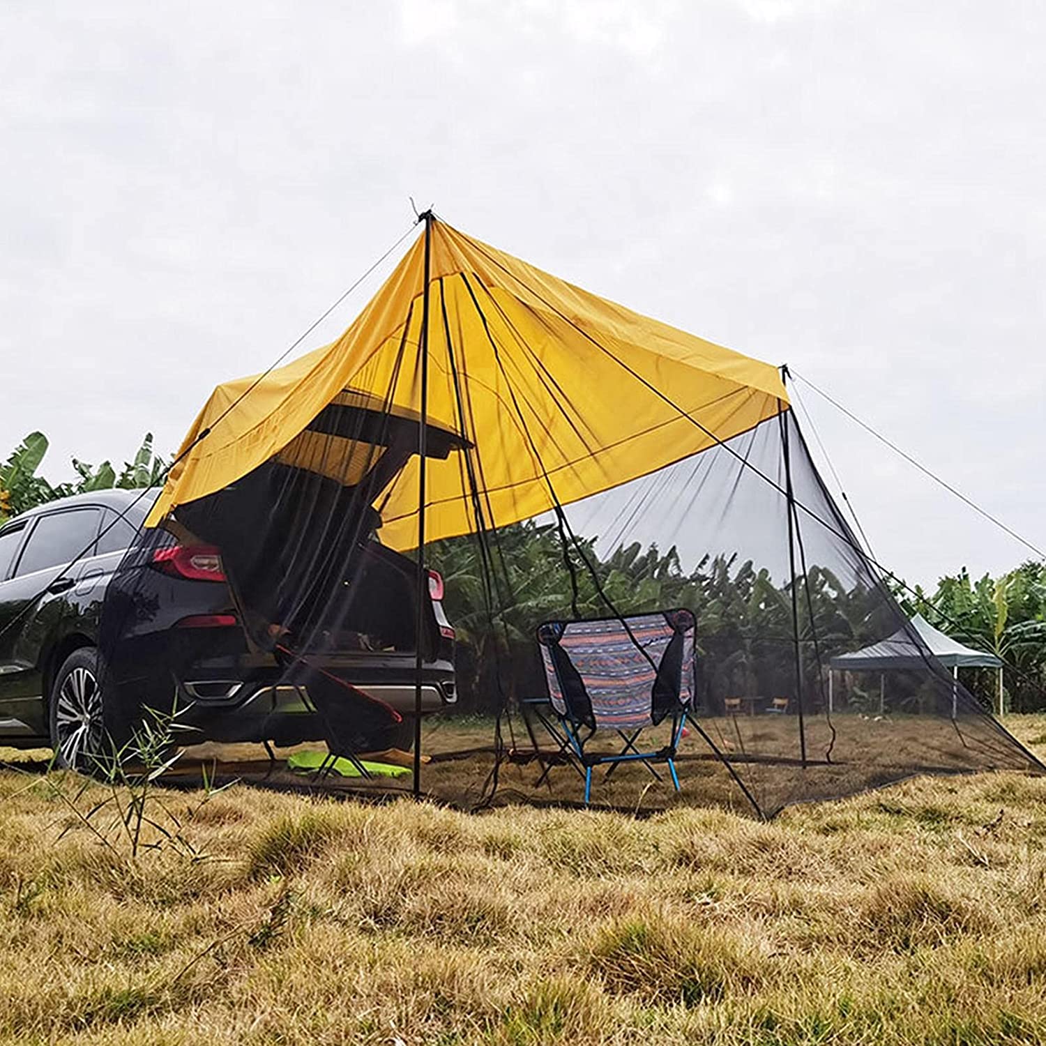 HARDLAND Car Awning Sun Shelter With Mosquito Net