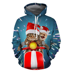HARDLAND Unisex 3D Ugly Christmas Sweatshirt Kangaroo Pocket Hoodies Pullover