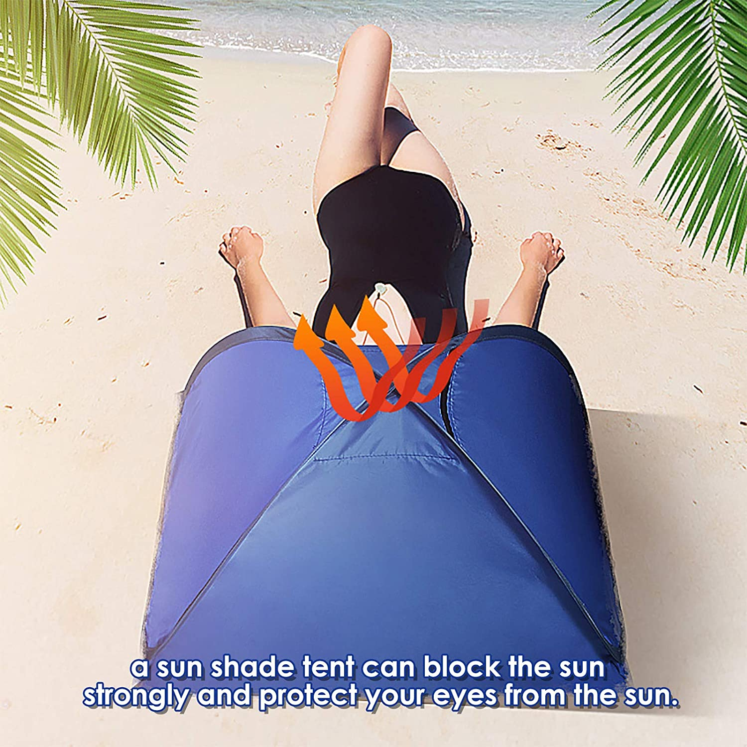 Portable Sun Shelter Mini Head Pop Up Tent for Beach Sunbathing Windproof Sand Proof