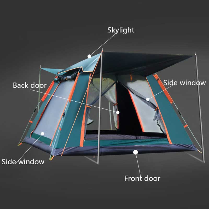 HARDLAND Automatic Tent 4 Person Large Space for Camping