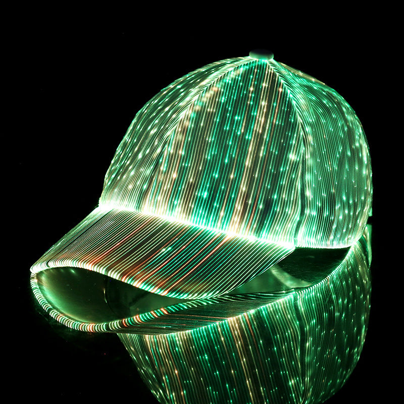 Glowing LED Cap Unisex USB Charging Waterproof LED Hat for Dance