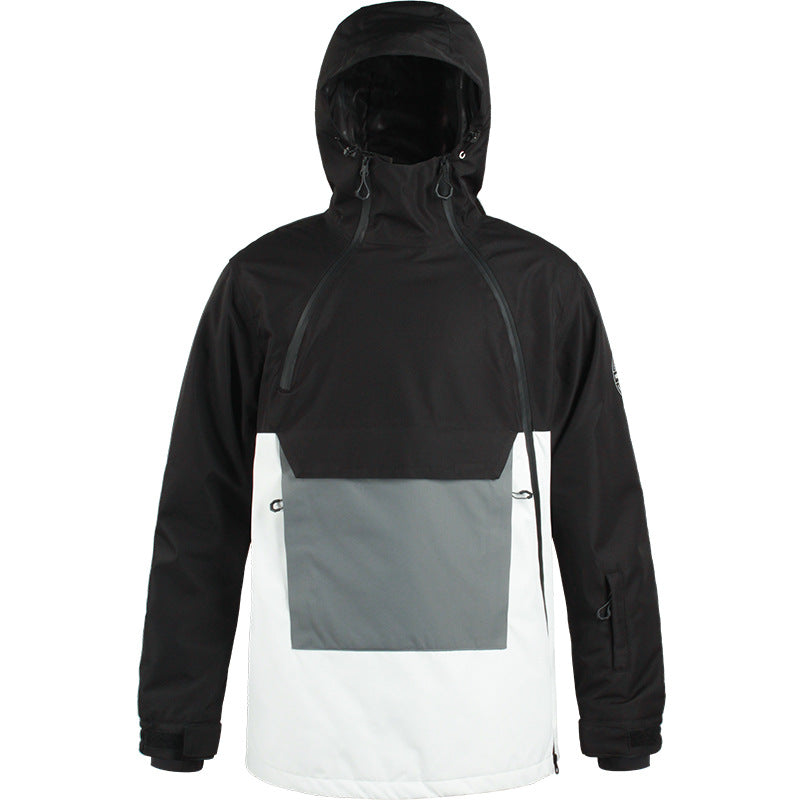 Women's And Men's Diagonal Zipper Outdoor Ski Jacket