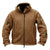 HARDLAND Men's Tactical Fleece Jacket Warm Multi-Pockets Outdoor Hooded Coat
