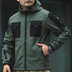 HARDLAND Men's Tactical Jacket Windproof Outdoor Multi-pocket Hooded