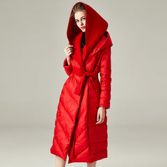 HARDLAND Winter Women's Coat Fashion Patchwork Long Puffer Coat Casual