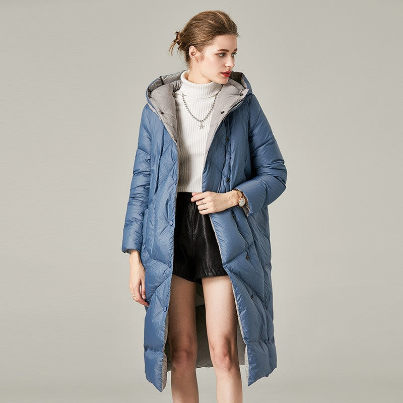 HARDLAND Women's Medium-long Down Jacket Loose Fashionable Coat