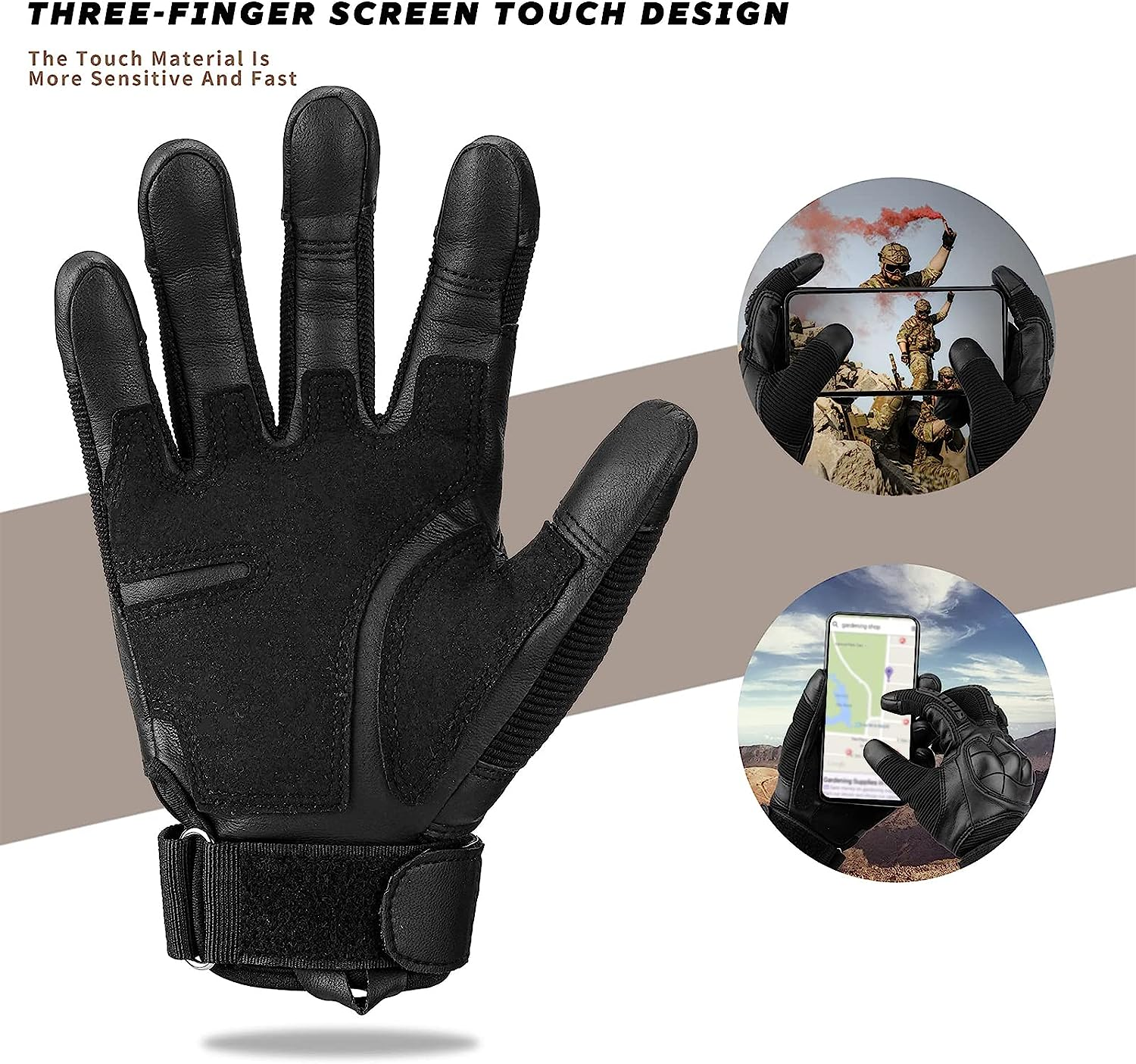 HARDLAND Touch Screen Finger Police Gloves