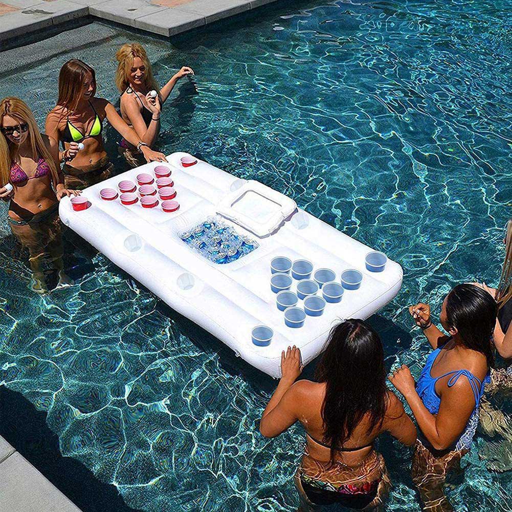 HARDLAND Inflatable Pool Party Floating Beer Pong Table