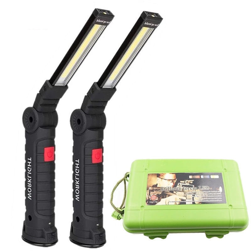 HARDLAND USB Rechargeable With Built-in Battery Set Multi Function Folding Work Light